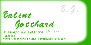 balint gotthard business card